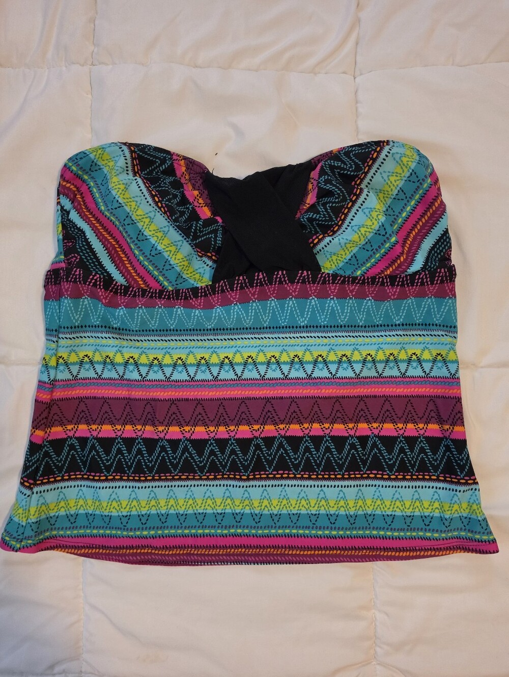 Athleta, Bandeau Underwire Tankini Top, Samba, 36C